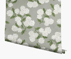 Cloverpaperco™ - Hydrangea Wallpaper - Grey