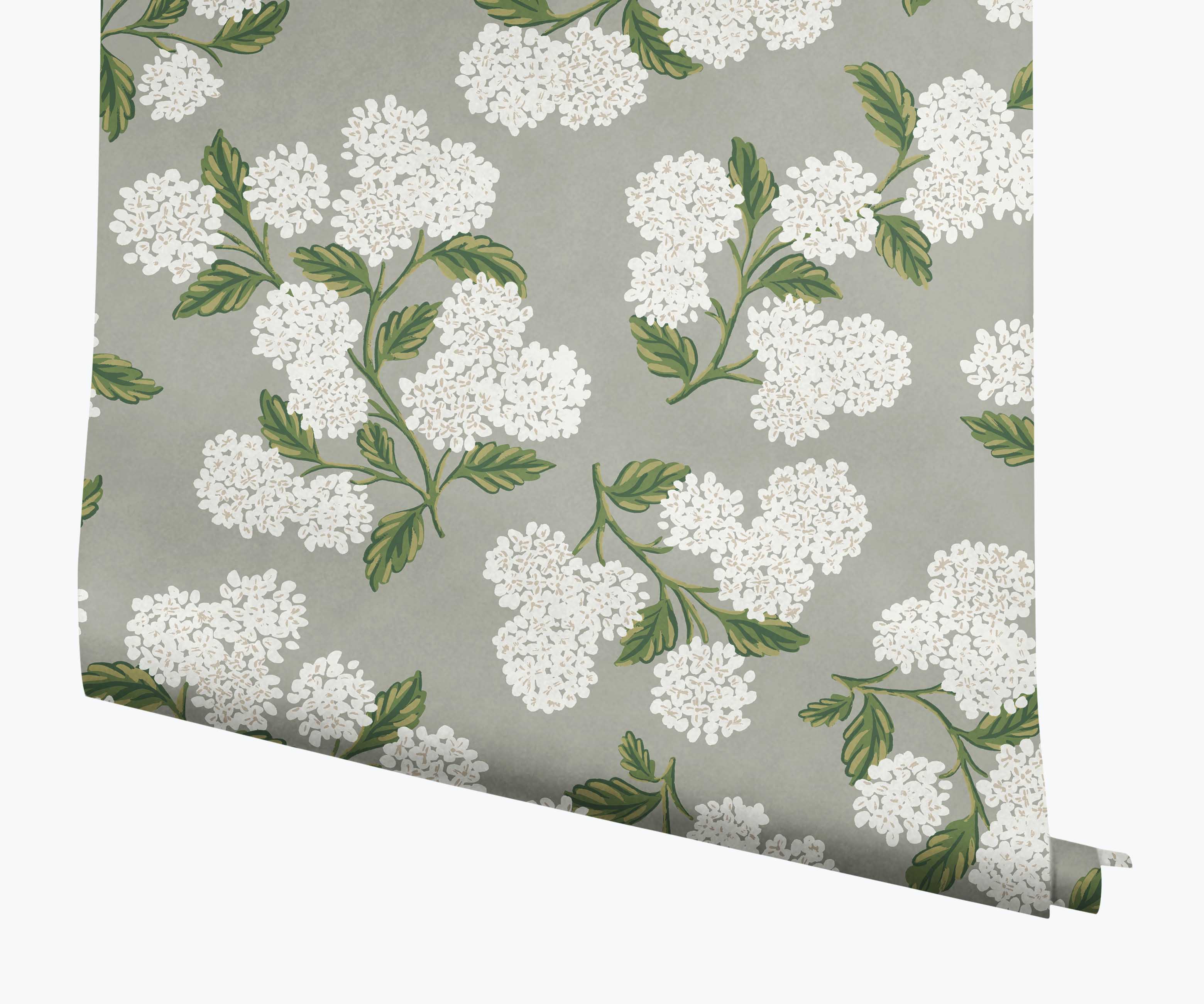 Cloverpaperco™ - Hydrangea Wallpaper - Grey