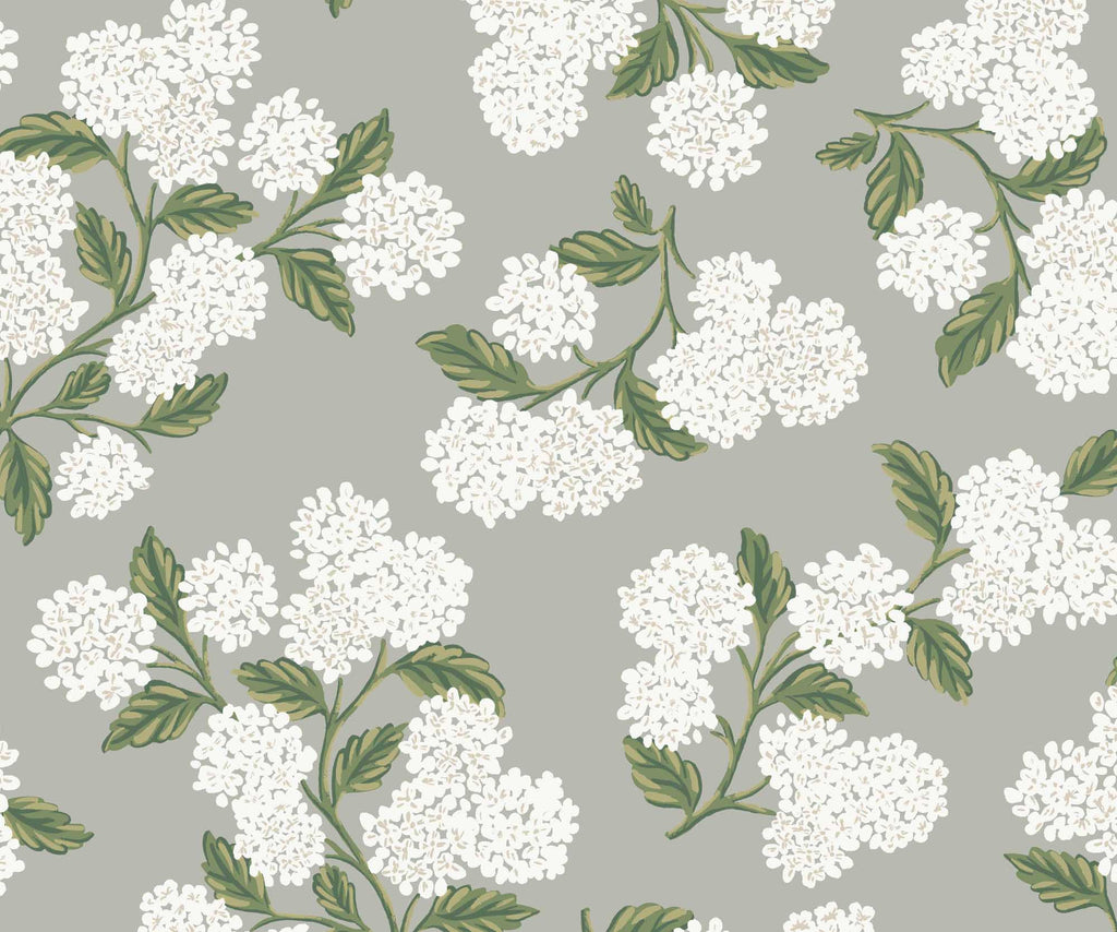 Cloverpaperco™ - Hydrangea Wallpaper - Grey