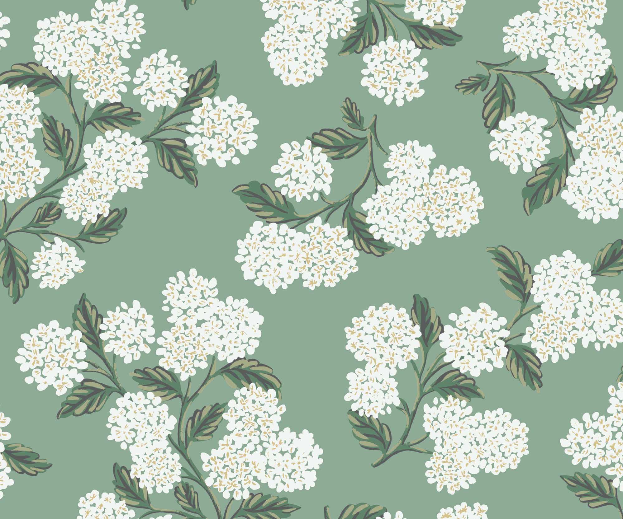 Cloverpaperco™ - Hydrangea Wallpaper - Jade