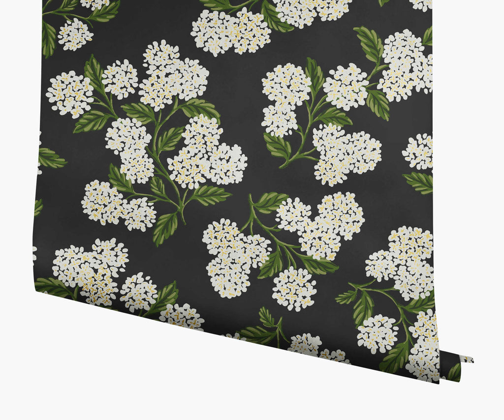 Cloverpaperco™ - Hydrangea Wallpaper - Black & White