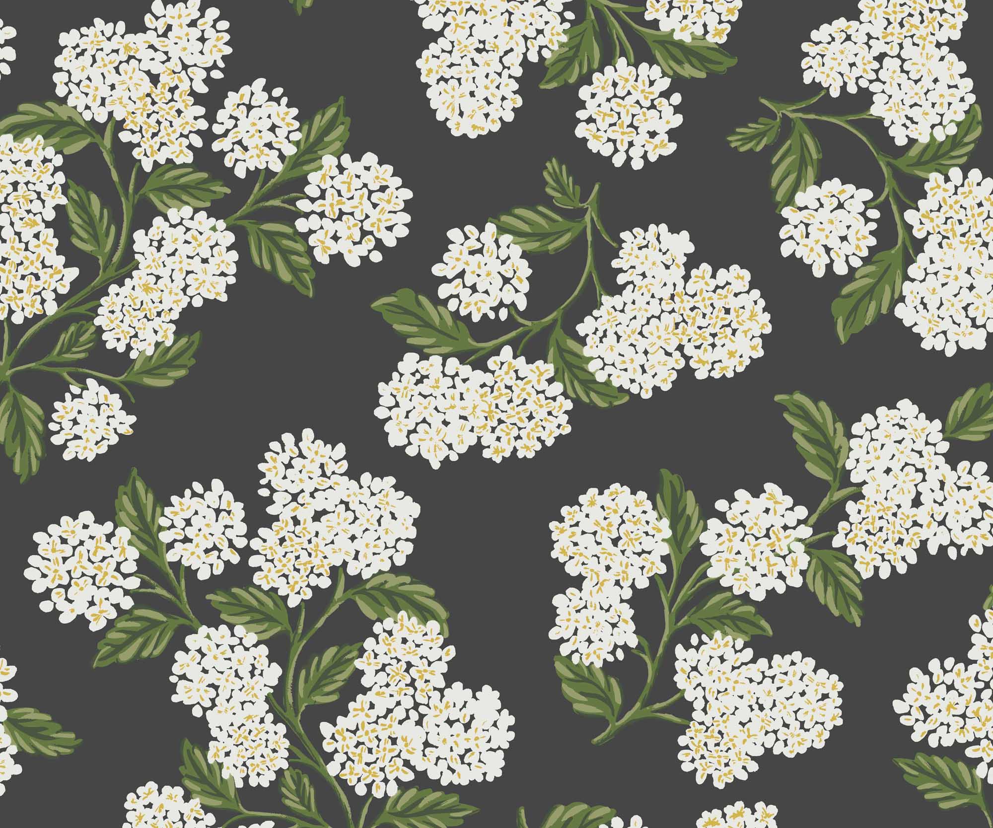 Cloverpaperco™ - Hydrangea Wallpaper - Black & White