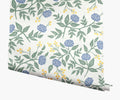 Cloverpaperco™ - Peonies Wallpaper - Periwinkle & Sage