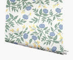 Cloverpaperco™ - Peonies Wallpaper - Periwinkle & Sage