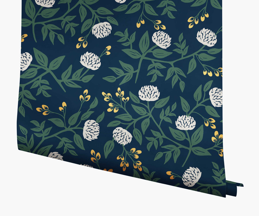Cloverpaperco™ - Peonies Wallpaper - Navy