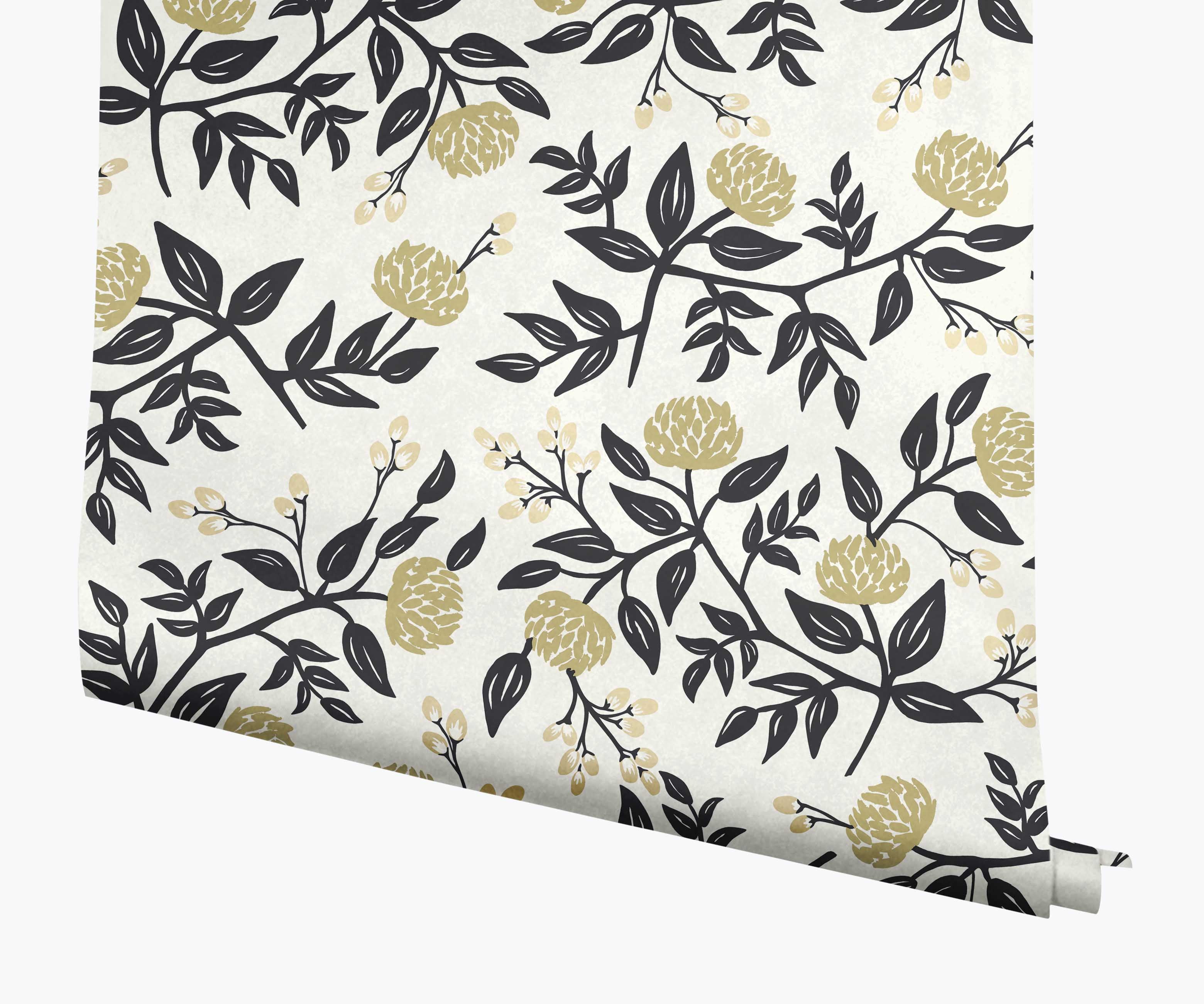 Cloverpaperco™ - Peonies Wallpaper - White & Black