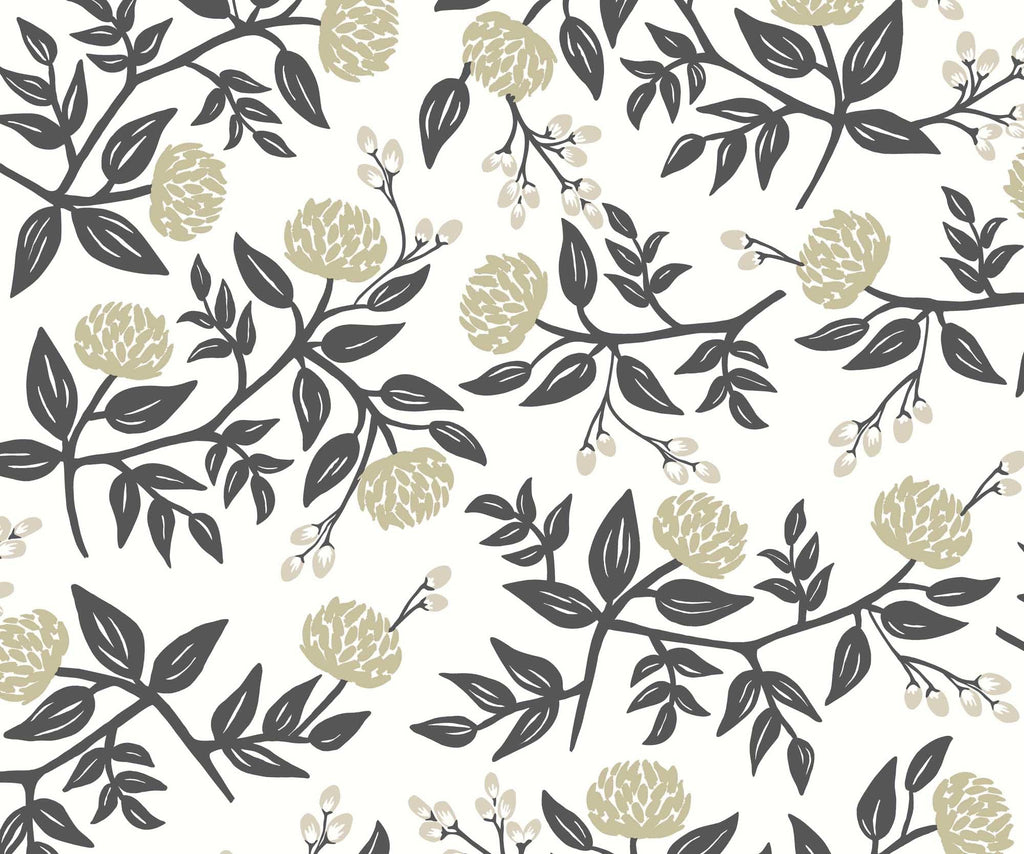 Cloverpaperco™ - Peonies Wallpaper - White & Black