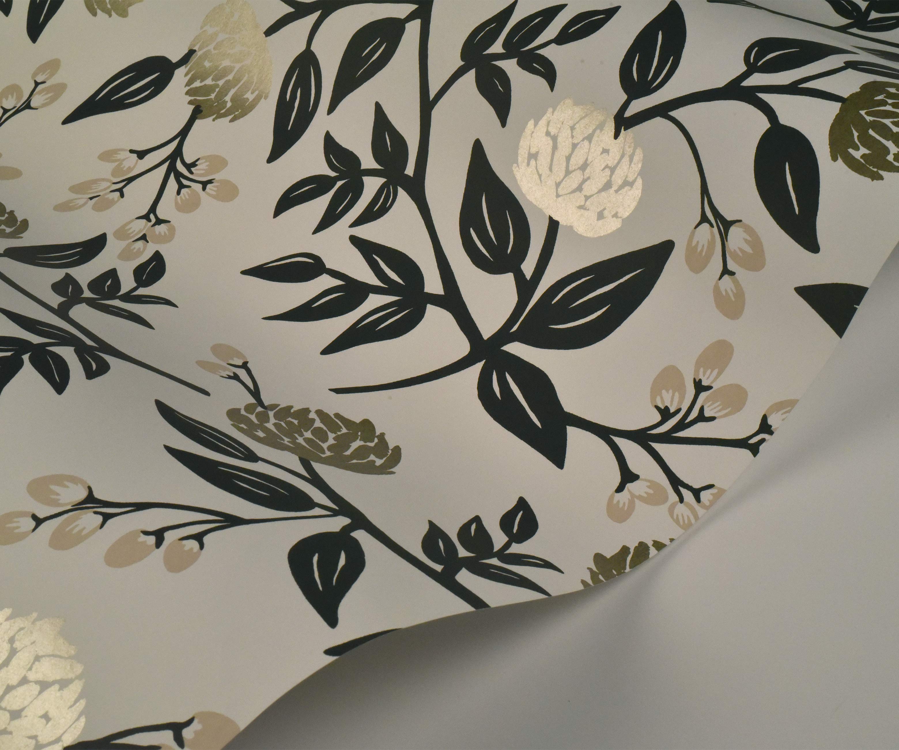 Cloverpaperco™ - Peonies Wallpaper - White & Black
