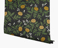 Cloverpaperco™ - Peonies Wallpaper - Black & Metallic Gold