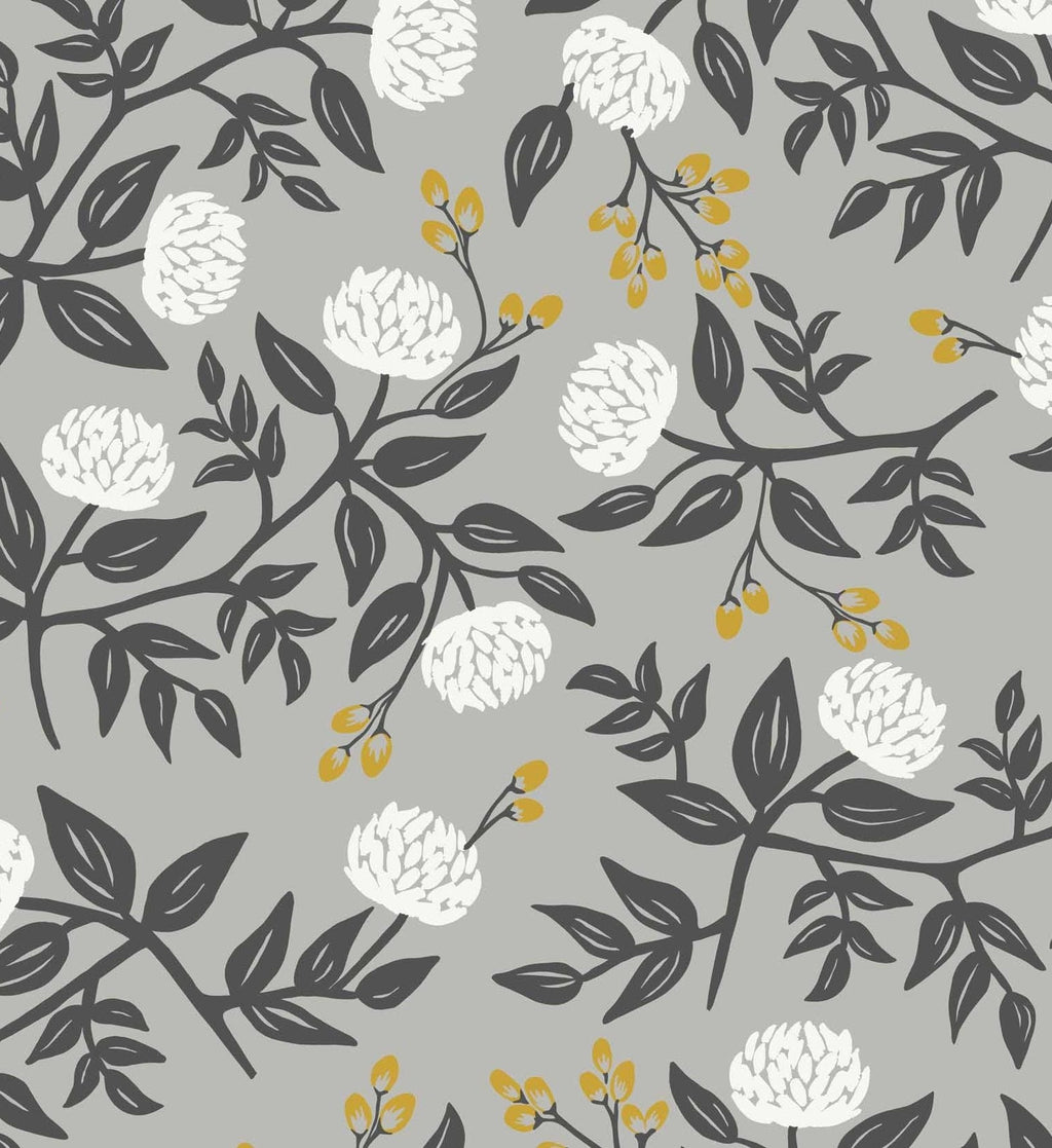 Cloverpaperco™ - Peonies Wallpaper - Grey