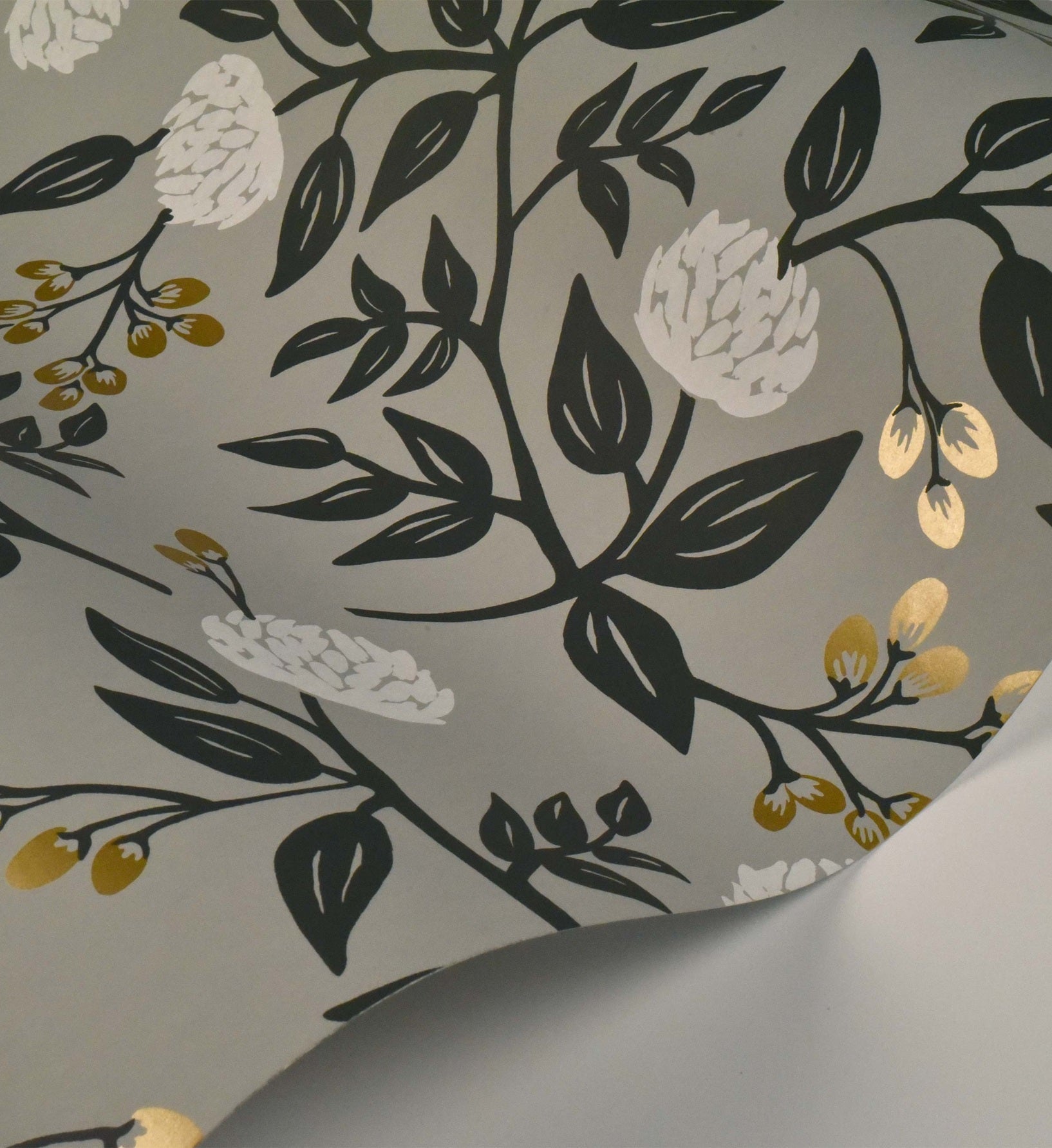 Cloverpaperco™ - Peonies Wallpaper - Grey