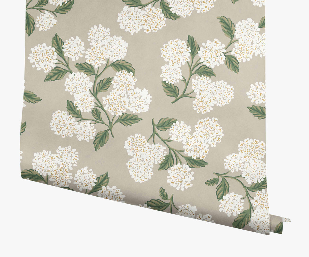 Cloverpaperco™ - Hydrangea Wallpaper - Linen