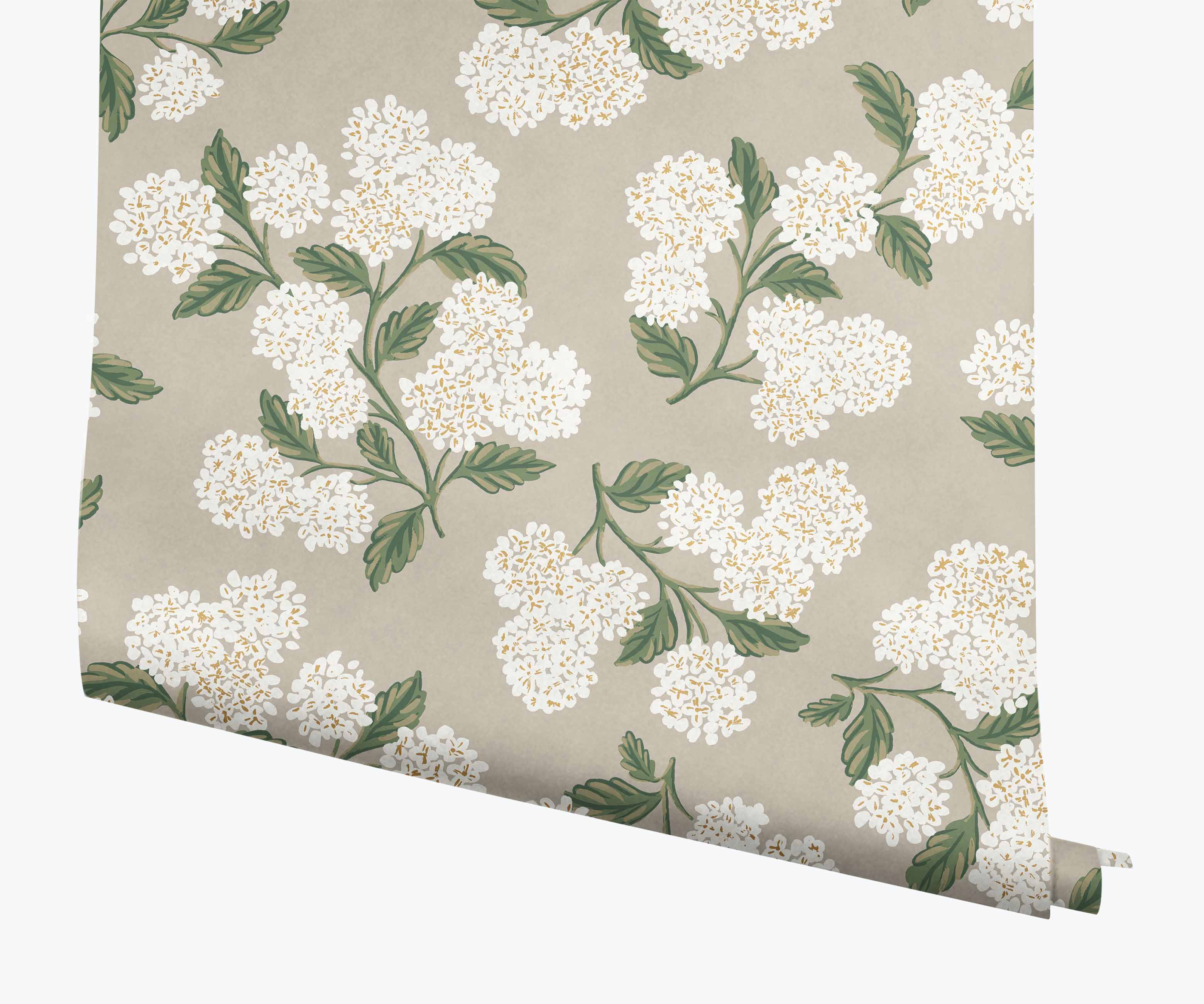 Cloverpaperco™ - Hydrangea Wallpaper - Linen