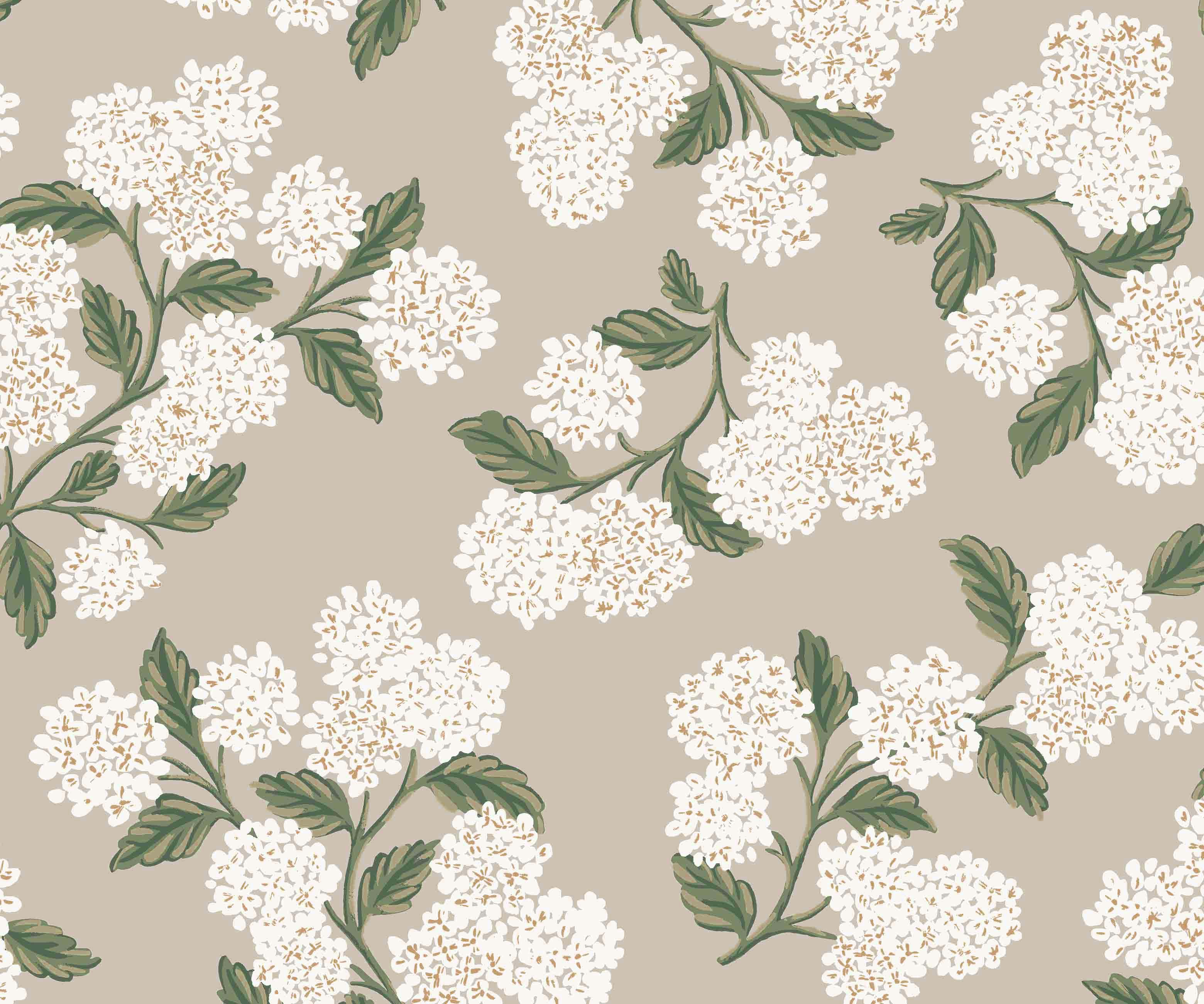 Cloverpaperco™ - Hydrangea Wallpaper - Linen