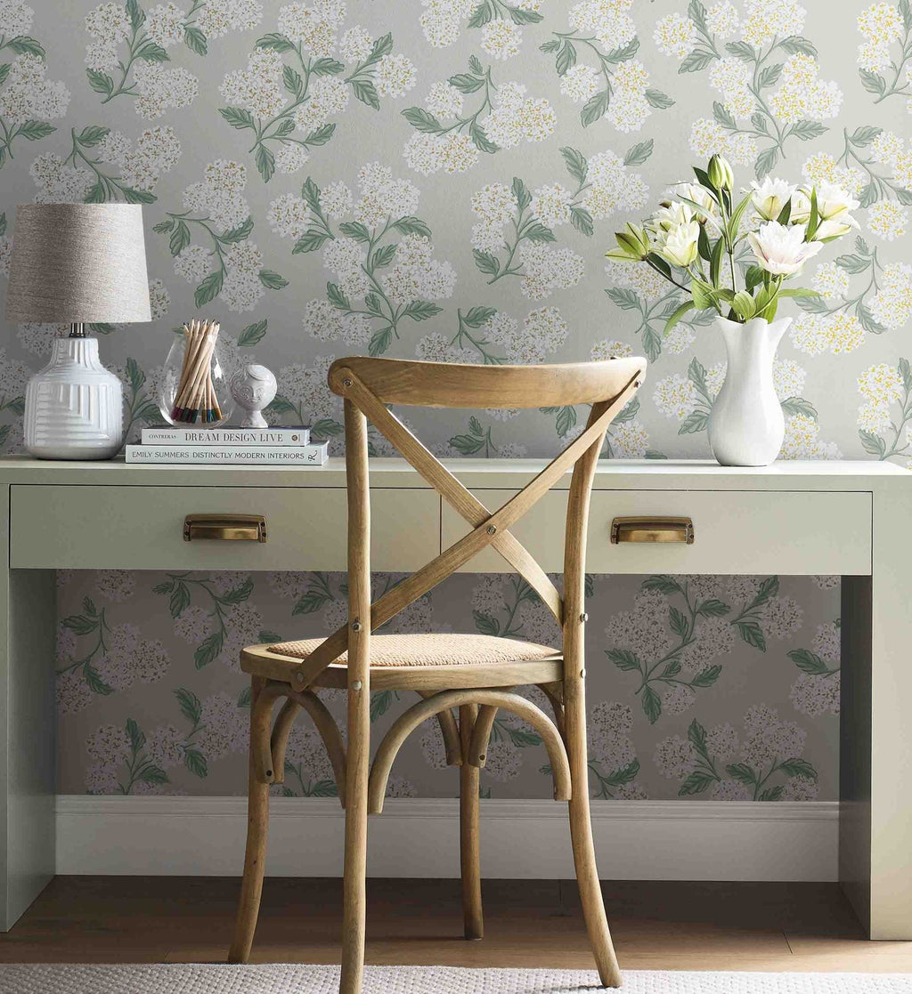 Cloverpaperco™ - Hydrangea Wallpaper - Linen