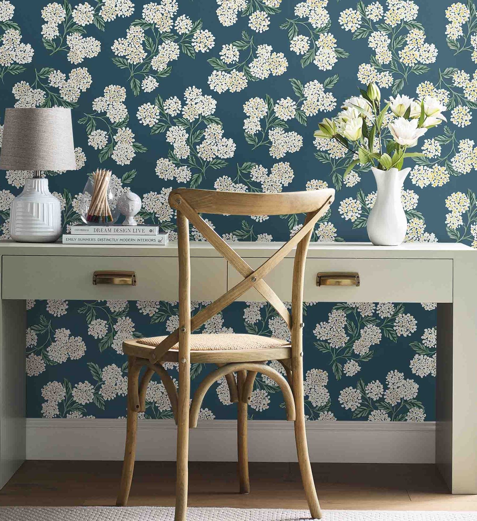 Cloverpaperco™ - Hydrangea Wallpaper - Teal
