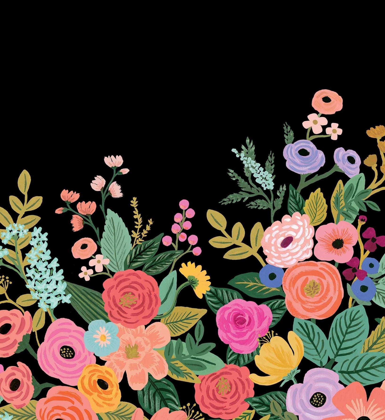 Cloverpaperco™ - Garden Party Wallpaper Mural - Black