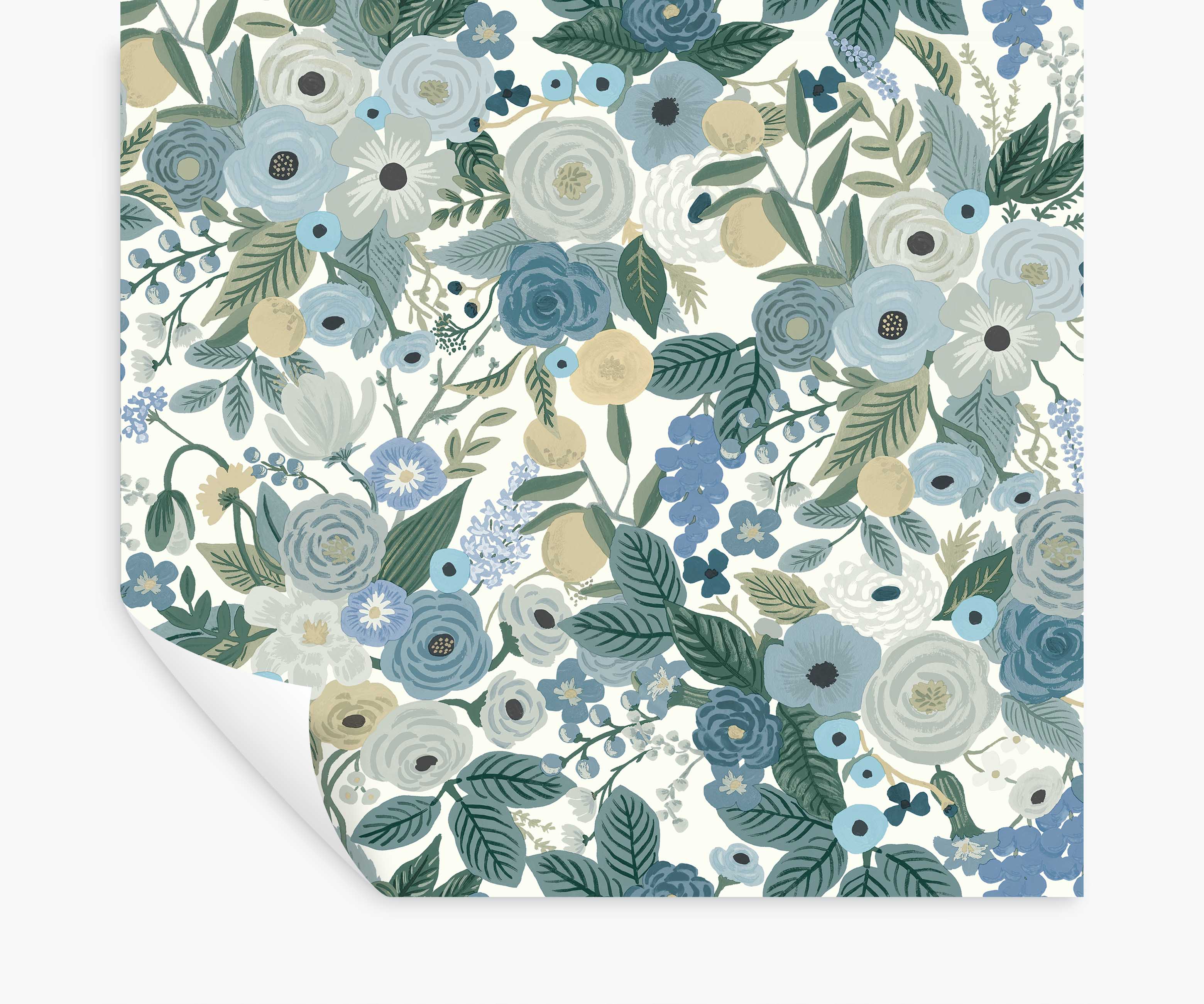 Cloverpaperco™ - Garden Party Peel & Stick Wallpaper - Indigo Multi