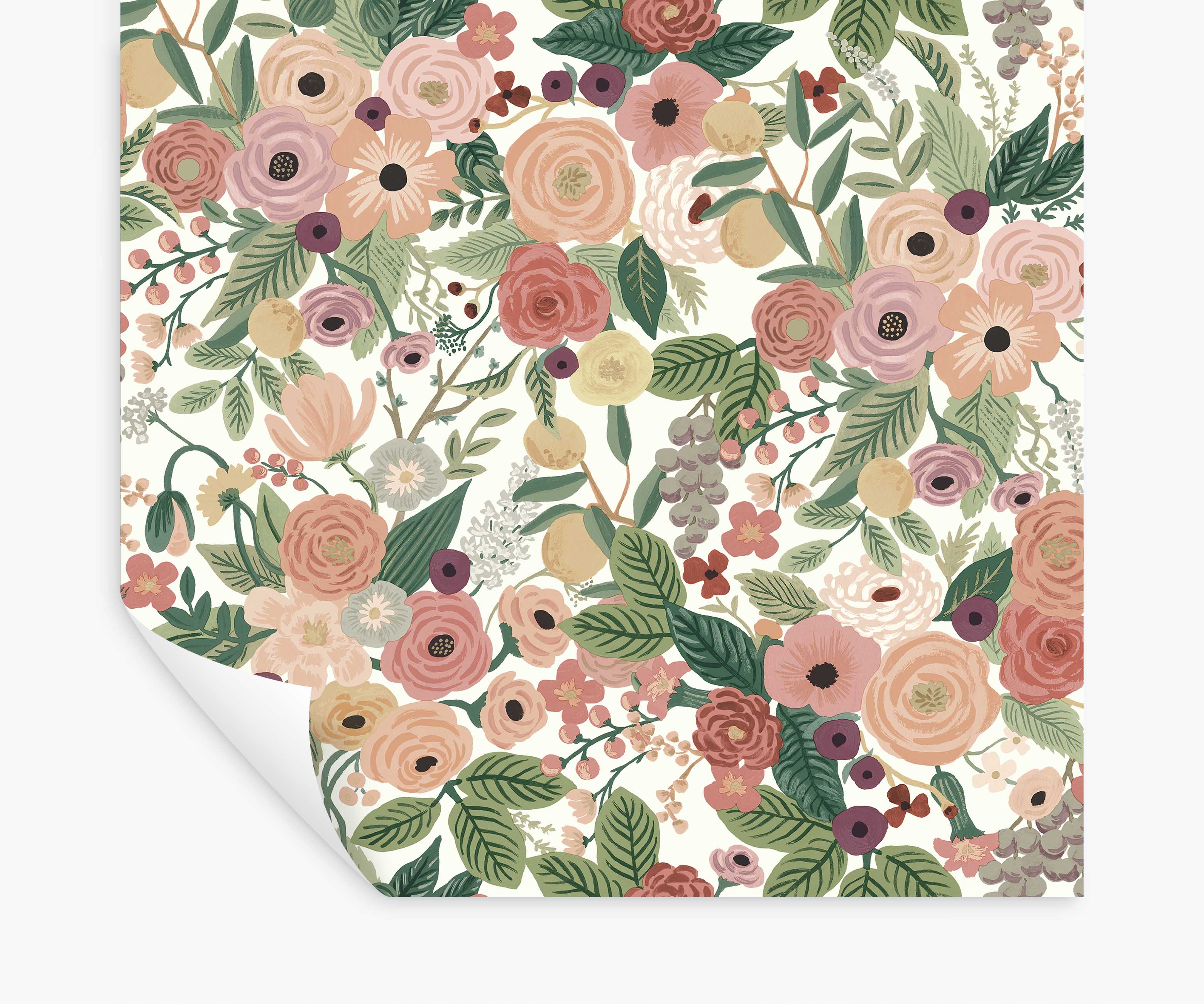 Cloverpaperco™ - Garden Party Peel & Stick Wallpaper - Burgundy Multi