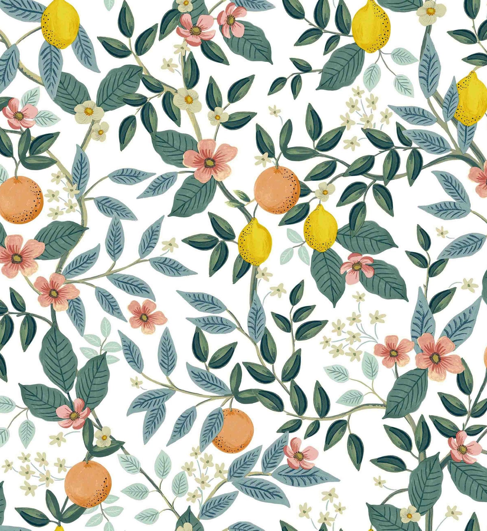 Cloverpaperco™ - Citrus Grove Peel & Stick Wallpaper - White