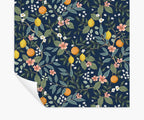 Cloverpaperco™ - Citrus Grove Peel & Stick Wallpaper - Navy