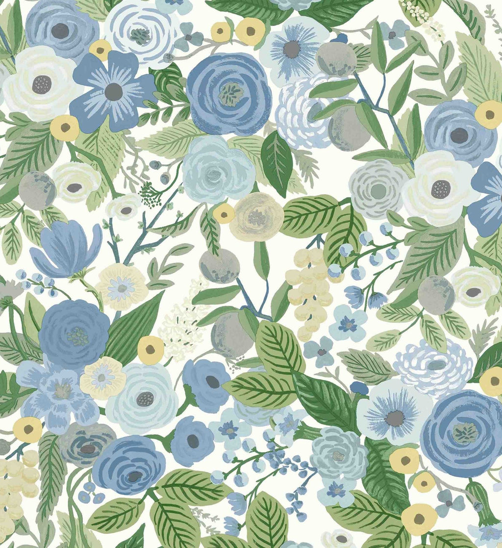 Cloverpaperco™ - Garden Party Peel & Stick Wallpaper - Blue & Green