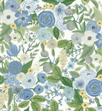 Cloverpaperco™ - Garden Party Peel & Stick Wallpaper - Blue & Green