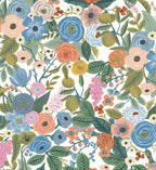 Cloverpaperco™ - Garden Party Peel & Stick Wallpaper - Cobalt Multi